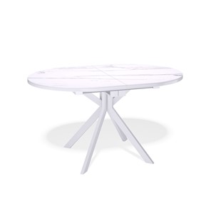 Кухонный овальный стол DO1300 (белый/керамика мрамор белый) в Вологде