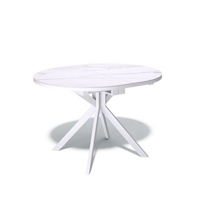 Кухонный овальный стол DO1100 (белый/керамика мрамор белый) в Вологде