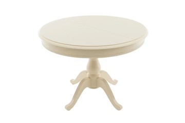 Стеклянный обеденный стол Фабрицио-1 Glass, Круг 1000, (Тон 10 - Слоновая кость + Молочное) в Вологде