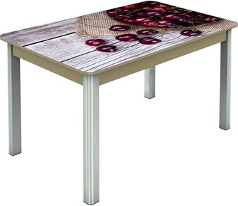 Обеденный раздвижной стол Гамбург исп.1 ноги метал. крашеные №23, Фотопечать (Фрукты №29) в Вологде