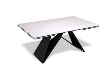 Кухонный раздвижной стол KB1400, черный/керамика белая в Вологде