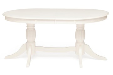 Овальный обеденный стол LORENZO (Лоренцо) 160+46x107x76, pure white (402) в Вологде