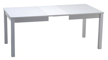Кухонный стол раздвижной Нагано-2 стекло белое opti (хром-лак) в Вологде - предосмотр 1