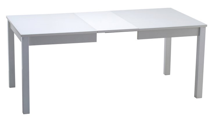 Кухонный стол раздвижной Нагано-2 стекло белое opti (хром-лак) в Вологде - изображение 1