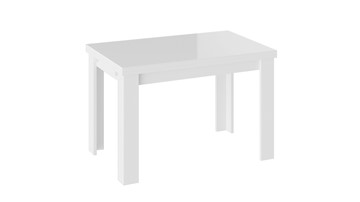 Стол обеденный раздвижной Норман тип 1, цвет Белый/Стекло белый глянец в Вологде