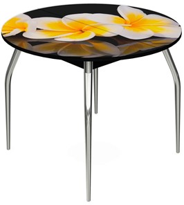 Раздвижной стол Ривьера - Круг, ноги метал. крашеные №24, ФП (Цветы №11) в Вологде