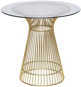 Стеклянный стол ARGO (mod. DT1471) металл/стекло, D80x74.5 черный/золотой в Вологде