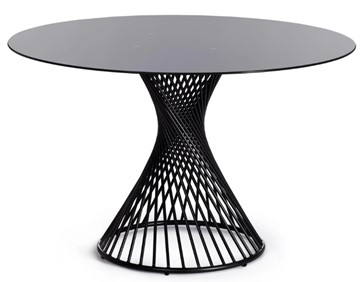 Стеклянный кухонный стол BERTOIA (mod. GT21) металл/стекло, Black (черный) арт.20595 в Вологде