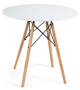 Стол обеденный CINDY NEXT, металл/мдф/бук, D70х75см, белый/натуральный арт.15854 в Вологде