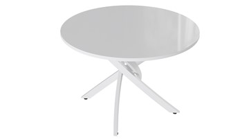 Маленький стол Diamond тип 2 (Белый муар/Белый глянец) в Вологде