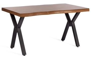 Кухонный обеденный стол EFFRON (mod. 1412) ЛДСП+меламин/металл, 140х80х75, walnut (орех)/чёрный в Вологде