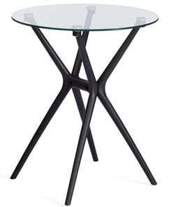 Стеклянный обеденный стол PARNAVAZ (mod. 29) пластик/стекло, 60х60х70,5 прозрачный/черный арт.19698 в Вологде