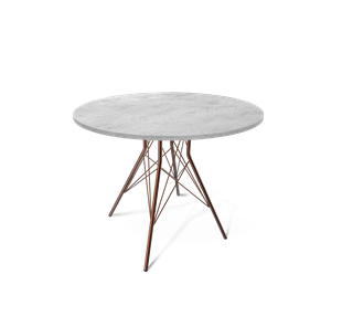 Мини-стол на кухню SHT-TU2-1 / SHT-TT 90 ЛДСП (бетон чикаго светло-серый/медный металлик) в Вологде