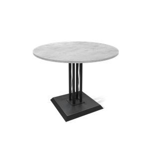 Обеденный круглый стол SHT-TU6-BS2 / SHT-TT 90 ЛДСП (бетон чикаго светло-серый/черный) в Вологде