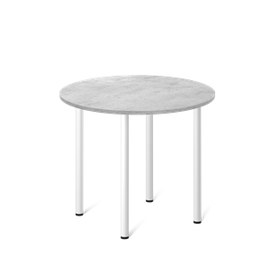 Кухонный круглый стол SHT-TU66 / SHT-TT 90 ЛДСП (бетон чикаго светло-серый/белый) в Вологде