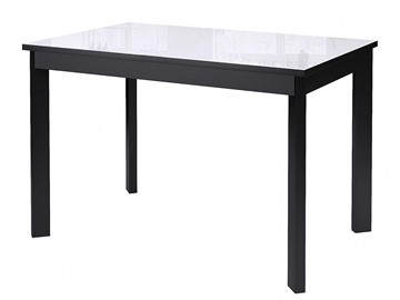 Раздвижной стол Dikline Ls110, стекло белое/ножки черные в Вологде
