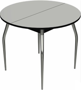 Небольшой стол Ривьера исп. круг хром №5 (стекло белое/черный) в Вологде