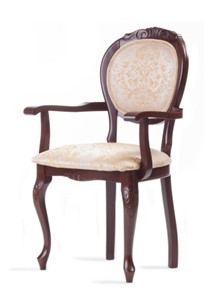 Обеденный стул Барокко с резьбой и подлокотниками (стандартная покраска) в Вологде