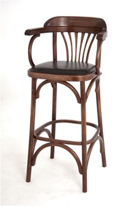 Барный стул 750 мягкий (средний тон, экокожа коричневая) в Вологде