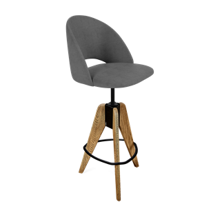 Барный стул SHT-ST34 / SHT-S92 (платиново-серый/браш.коричневый/черный муар) в Вологде