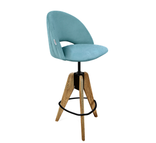 Барный стул SHT-ST34-1 / SHT-S92 (голубая пастель/браш.коричневый/черный муар) в Вологде