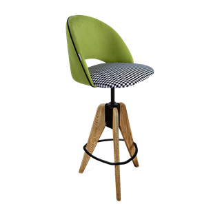 Барный стул SHT-ST34-3 / SHT-S92 (оливковый/гусиная лапка/браш.коричневый/черный муар) в Вологде