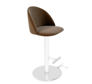 Барный стул SHT-ST35 / SHT-S128 (кофейный ликер/хром/белый муар) в Вологде