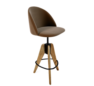 Барный стул SHT-ST35 / SHT-S92 (кофейный ликер/браш.коричневый/черный муар) в Вологде