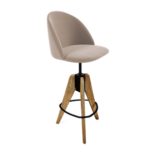 Барный стул SHT-ST35 / SHT-S92 (латте/браш.коричневый/черный муар) в Вологде