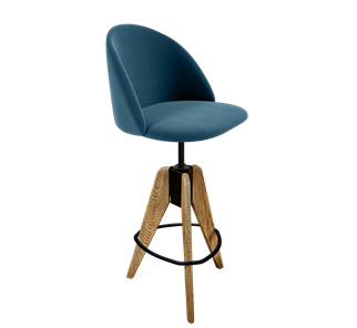 Барный стул SHT-ST35 / SHT-S92 (тихий океан/браш.коричневый/черный муар) в Вологде