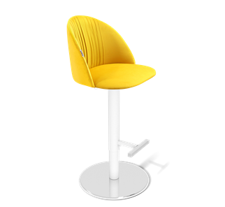 Барный стул SHT-ST35-1 / SHT-S128 (имперский жёлтый/хром/белый муар) в Вологде