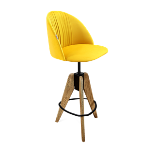 Барный стул SHT-ST35-1 / SHT-S92 (имперский жёлтый/браш.коричневый/черный муар) в Вологде