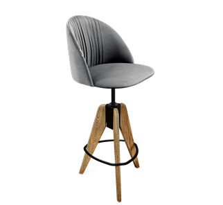 Барный стул SHT-ST35-1 / SHT-S92 (угольно-серый/браш.коричневый/черный муар) в Вологде