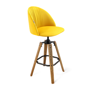 Барный стул SHT-ST35-1 / SHT-S93 (имперский жёлтый/браш.коричневый/черный муар) в Вологде