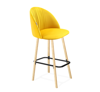 Барный стул SHT-ST35-1 / SHT-S94 (имперский жёлтый/прозрачный лак/черный муар) в Вологде
