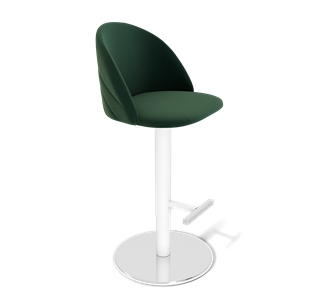 Барный стул SHT-ST35-2 / SHT-S128 (лиственно-зеленый/хром/белый муар) в Вологде