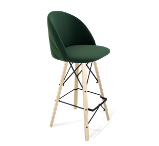 Барный стул SHT-ST35-2 / SHT-S80 (лиственно-зеленый/прозрачный лак/черный) в Вологде