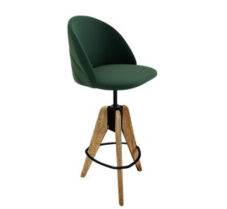 Барный стул SHT-ST35-2 / SHT-S92 (лиственно-зеленый/браш.коричневый/черный муар) в Вологде