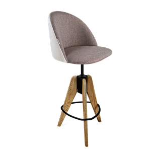 Барный стул SHT-ST35-3 / SHT-S92 (тростниковый сахар/зефирный/браш.коричневый/черный муар) в Вологде