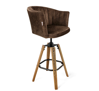 Барный стул SHT-ST42-1 / SHT-S93 (кофейный трюфель/браш.коричневый/черный муар) в Вологде