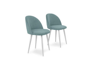 Комплект из 2-х  мягких стульев для кухни Лайт мятный белые ножки в Вологде