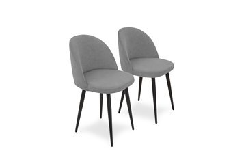 Комплект из 2-х кухонных стульев Лайт серый черные ножки в Вологде