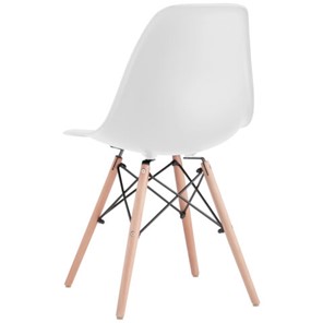 Обеденный стул BRABIX "Eames CF-010", пластик белый, опоры дерево/металл, 532630, 2033A в Вологде