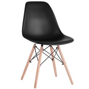 Комплект стульев 4 шт. BRABIX "Eames CF-010", пластик черный, опоры дерево/металл, 532631, 2033A в Вологде