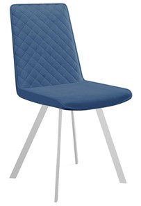 Обеденный стул 202, микровелюр B8 blue, ножки белые в Вологде