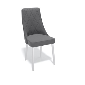 Обеденный стул Kenner 157KV белый/серый велюр в Вологде