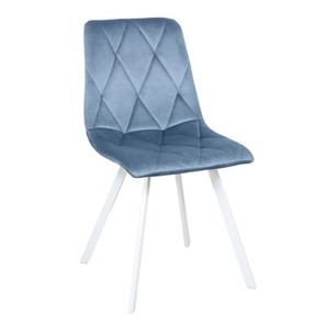 Кухонный стул Рокки WX-221 эмаль белая велюр голубой в Вологде
