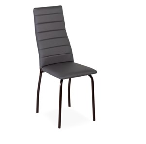 Кухонный стул Волна, прошивка горизонтально, каркас металл коричневый, экотекс серый в Вологде