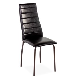 Обеденный стул Волна, прошивка горизонтально, каркас металл коричневый, Аттика черный в Вологде