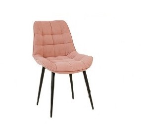 Мягкий стул для кухни Комфорт розовый черные ножки в Вологде